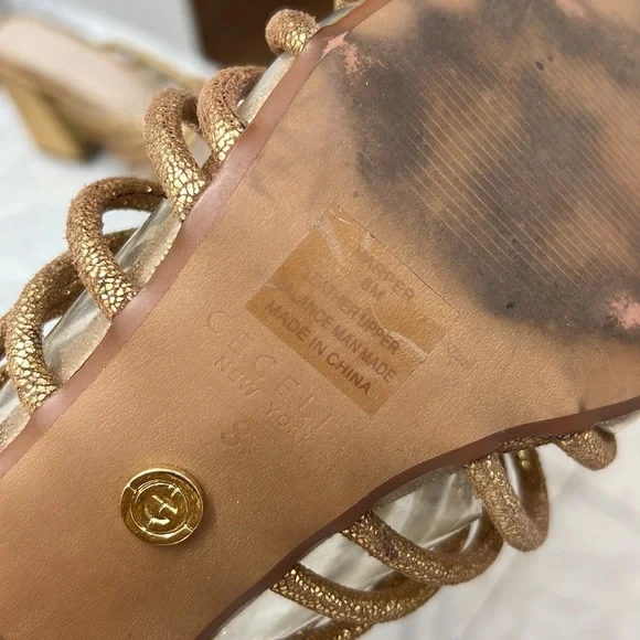 Cecelia New York Chunky Gold Sandal Mules - Picture 9 of 15